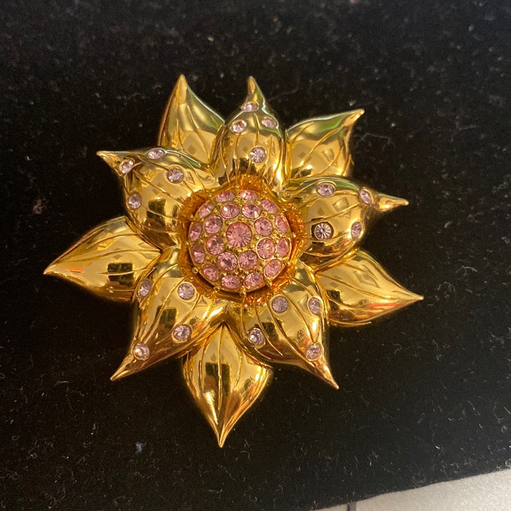 Rhinestone Flower Brooch